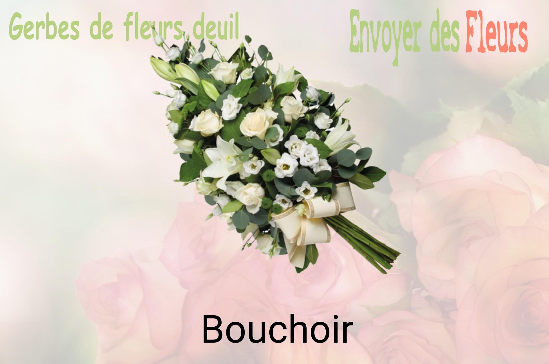 Gerbe de fleurs de deuil livrée à Bouchoir